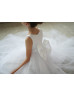 White Satin Tulle Flower Girl Dress Communion Dress